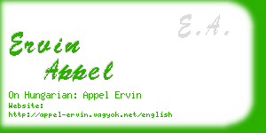 ervin appel business card